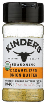 Kinders Organic Caramelized Onion Butter Seasoning – Clean Label Pantry Staple for Wellness Focused Home Cooks, 3 oz