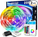 DAYBETTER 200ft LED Strip Lights 2 Rolls of 100ft – Clean Minimalist Bedroom Lighting with Hidden App and Remote Control