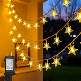 Twinkle Star 100 LED Star String Lights – 33FT IP44 Waterproof Outdoor Lights for Patio, Garden, and Pergola