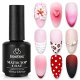 Beetles Matte Gel Top Coat – Clean Vanity Station Essential, Universal No-Wipe Matte Finish for Uncluttered Nail Routines