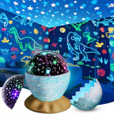 Dinosaur Egg Night Light for Kids Bedroom – 3-in-1 Projector Lamp Safe for Toddlers and Boys Ages 3-12