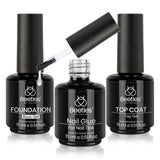 Beetles HEMA-Free Gel Nail Kit – Sensitive-Skin Safe Formula, Non-Toxic Base Coat and 9-in-1 Nail Glue