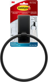 Command Black Towel Holder – Simple Tool-Free Bathroom Storage for Minimalist Apartment Living, Removes Cleanly