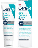 CeraVe Acne Foaming Cream Wash – Calming Nightly Acne Treatment Ritual for Sensitive Skin