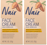 Nair Hair Remover Moisturizing Face Cream – Sweet Almond Oil Self-Care Ritual for Sensitive Skin at the Bathroom Vanity