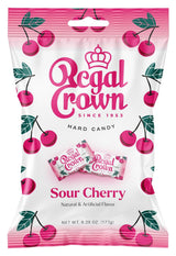 Regal Crown Sour Cherry Hard Candy – Safe Trick-or-Treat Handout, Grab-Bag Halloween Candy for Children in 6.25oz Bag