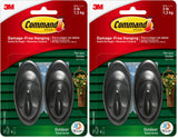 Command Outdoor Terrace Hooks – Front Porch Wall Hook for Layered Seasonal Wreath Displays, Black Finish