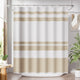 A- Khaki Stripe +12 Metal Hooks - 72"W x 72"L (Pack of 1)