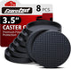 8pcs Round Black - 3.5"
