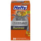Hefty Steelsak Heavy Duty Trash Bags – Puncture Proof Waste Containment for Sharp Debris, 39 Gallon