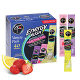 4C Energy Rush PSD with Electrolytes Variety Pack Stix – Travel-Friendly Hydration Sticks for Carry-Ons and Road Trips, 40 Count