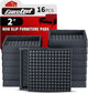 16pcs Square Black - 2"