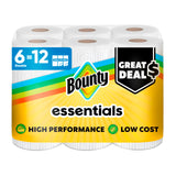 Bounty Essentials Select-A-Size Paper Towels – Family-Safe Cleanup for Kids' Mealtimes, 6 Pack