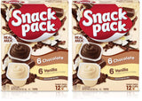 Snack Pack Chocolate and Vanilla Pudding – Portable Snack Pack for Car Rides and Tailgates