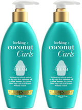 OGX Locking + Coconut Curls Air Dry Cream – Streamlined No-Heat Styling for Uncluttered Vanities, 6 oz