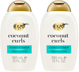 OGX Quenching + Coconut Curls Conditioner – Premium Curl-Defining Hair Treatment, 13 fl oz, Elegant Single Bottle