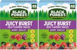 Black Forest Juicy Burst Office Desk Snacks – Individually Wrapped Mixed Fruit Gummy Pouches, 40 Count
