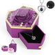 Purple Rose Heart Box + Silver Heart Necklace