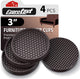 4pcs Round Brown - 3"
