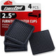 4pcs Square Black - 2.5"
