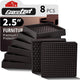 8pcs Square Brown - 2.5"