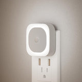 EverBrite Flameless LED Plug in Night Light with Motion Sensor, Cool Surface Auto Shutoff for Hallway Bathroom Stairway Safety