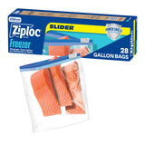 Glad Power Shield Gallon Freezer Slider Bags – 28-Count Bulk Storage for Efficient Sunday Meal Prep and Weeknight Cooking Workflow