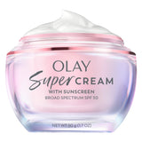 Olay Super Cream with Sunscreen SPF 30 – Fast-Absorbing Primer Moisturizer for Your Morning Work Routine
