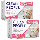 The Clean People Fabric Softener Sheets – Plastic-Free Dryer Sheets for an Intentional Eco Laundry Routine, 120 Pack