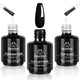 0-0-1 Pcs 15ml top base coat & black gel