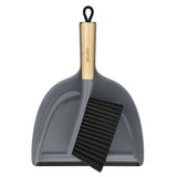 MR.SIGA Bamboo Dustpan and Brush Set – Minimalist Kitchen Counter Cleanup, Compact Handheld Design