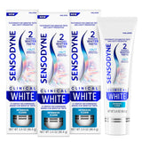 Sensodyne Clinical White Toothpaste – Clean-Formula Whitening for Sensitive Teeth, Minimalist 3-Pack