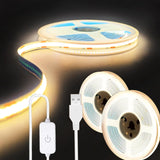 Luminara 5V USB COB LED Strip – Cool-to-Touch Night Lighting for Hallways and Stairs