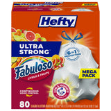 Hefty Ultra Strong 13 Gallon Kitchen Bags Odor Locking for Family Homes and Nursery Cleanup