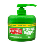 O'Keeffe's Working Hands Hand Cream – Nightly Bedtime Self-Care Ritual for Severely Cracked Hands, 10oz Pumpable Jar