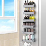MagnetBrand Magnetic Spice Rack for Refrigerator – Designer 4-Tier Organizer, Cozy Kitchen Decor in Dark Blue