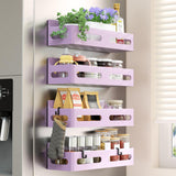 4 Pack Magnetic Spice Rack for Refrigerator – Style-Forward Fridge Door Organizer That Doubles as Modern Kitchen Decor, Black