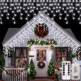echosari 20Ft Battery Powered Icicle Lights – Waterproof Shed and Fence Line Decor for Campsite and Garden Parties