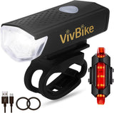 VivBike Rechargeable Bike Lights – Trail-Ready Front and Rear LED Set for Park Paths and Weekend Rides