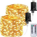 LumiWeave Plug in Fairy Lights for Outdoor Patio and Camping – Bendable Copper Wire 200 LED Waterproof String Lights with Timer for Pergola Deck and Tent