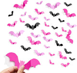 HauntNest 3D Bat Wall Set – Unique Halloween Gift for Hosts and Home Decor Lovers, 140pc Spooky Scene