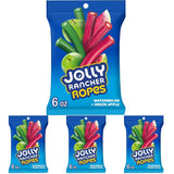 JOLLY RANCHER Ropes Watermelon and Green Apple Flavored Chewy Candy for Trick-or-Treat Bowls, Easter Baskets, and Kids' Snack Packs, 6 oz
