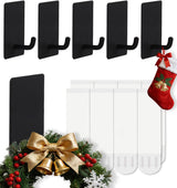 Brilmeadows Adhesive Wall Hooks – Outdoor Patio Hooks for Stockings, Lanterns, and Lightweight Decor