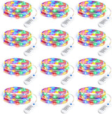 Minetom Twinkle Lights for Playroom and Loft Bed Decor, 7ft 20LED Battery String Lights with Auto Shutoff Timer 12 Pack