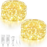 Mlambert Rechargeable Twinkle Lights Warm White – Romantic Valentine's Day Gift for Couples, Battery Operated String for Anniversary Date Night