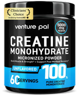 Venture Pal Creatine Monohydrate Powder – Minimalist Supplement Jar for Clutter-Free Counters