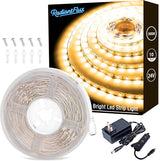 LumGlow LED Strip Lights – Clean White Tape for Uncluttered Bedrooms, 16.4ft Tool-Free Peel-and-Stick Minimalist Upgrade