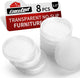 8pcs Round Clear - 2.5"