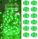 btfarm Waterproof Fairy Lights Battery Operated – IP65 Silver Wire String Lights 12 Pack for Patio, Porch and Garden Evening Ambience