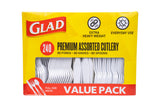 Glad Clear Disposable Cutlery Set – Portable Backyard Party Utensils for Patio Dining and Outdoor Buffets